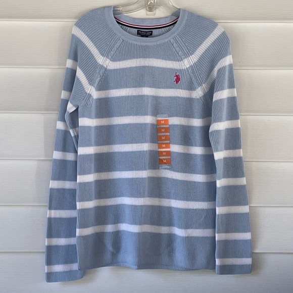 U.S. Polo ASSN. Stripes Sweater Sz M - Picture 1 of 9